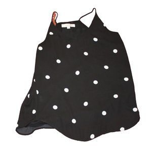 Loft Ladies Black/White Polka Dot Blouse   Size Small